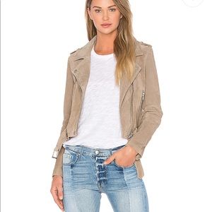 Blank NYC Suede Moto Jacket in Sand Stoner